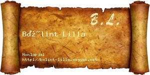Bálint Lilla névjegykártya